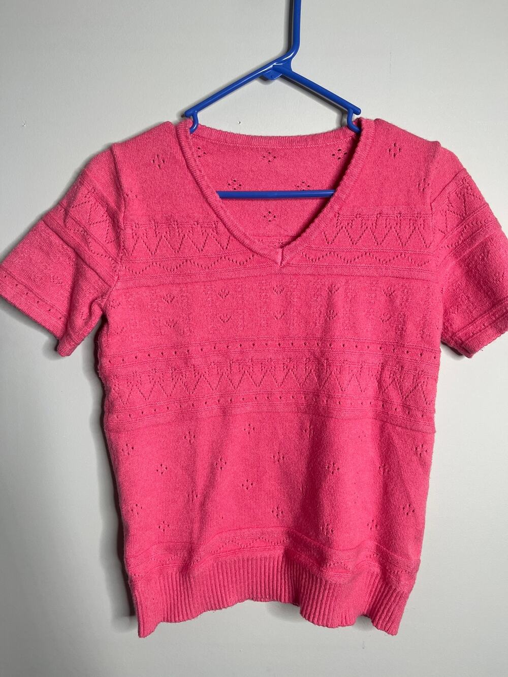 Knit Short Sleeve Sweater Soft Medium